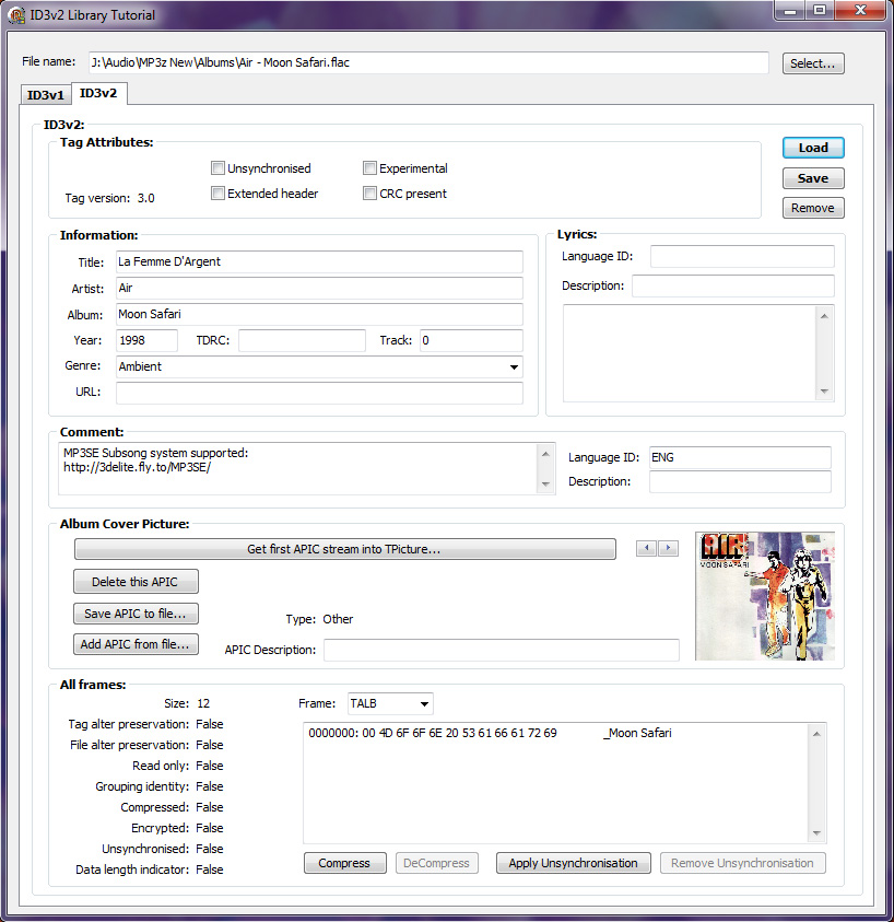 Click to view ID3v2 Library 2.0.12.32 screenshot